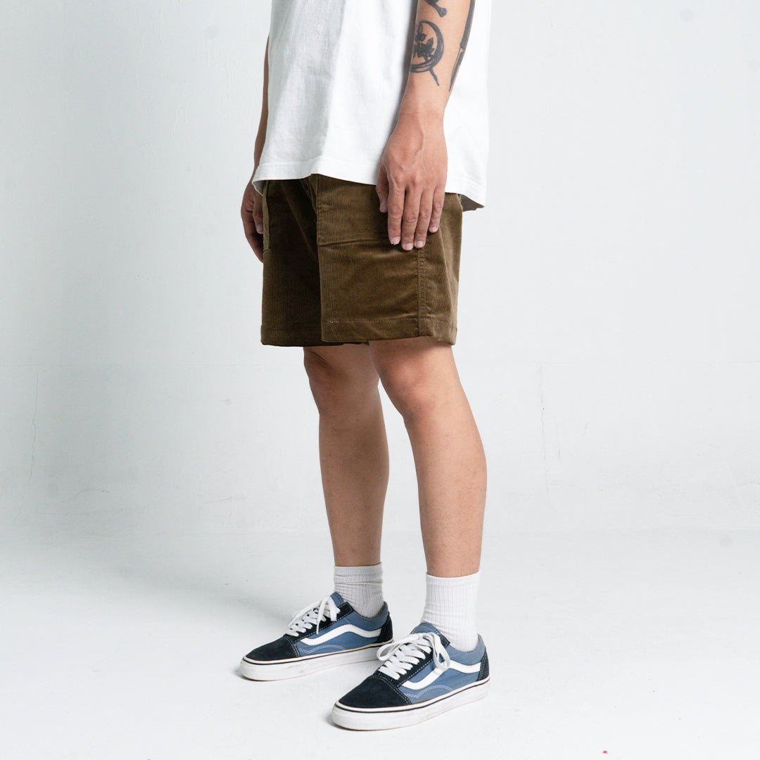 Corduroy Short Pants Brown